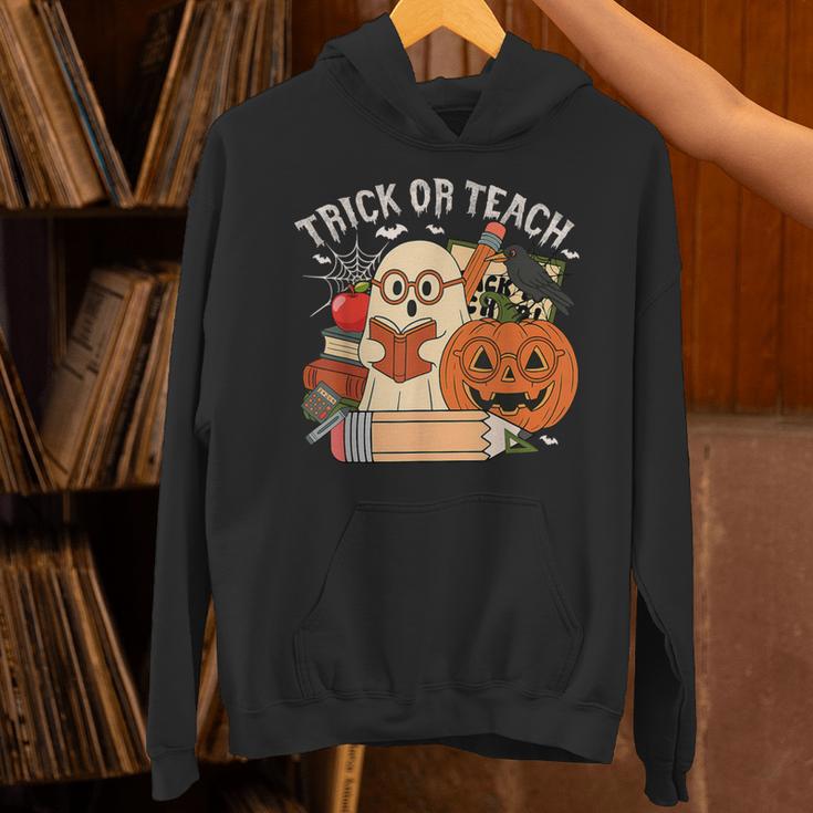 Trick Or Teach Retro Halloween Teacher Women Men Costume Unisex Hoodie, gift for family, gift for coworker