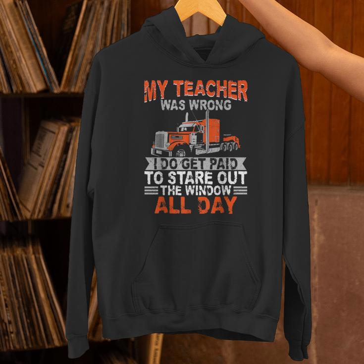 Trucker Truck Driver Vintage My Teacher Was Wrong I Do Get Unisex Hoodie, gift for family, gift for coworker Trucker Truck Driver Vintage My Teacher Was Wrong I Do Get Unisex Hoodie, gift for family, gift for coworker