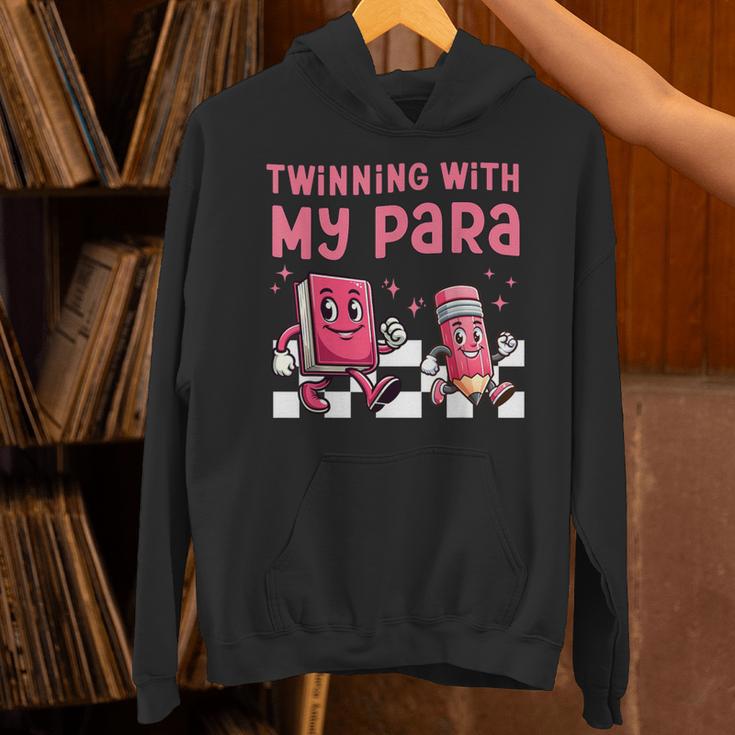 Twinning With My Para Teacher Matching Paraprofessional 70s For Men Women Unisex Hoodie, gift for family, gift for coworker