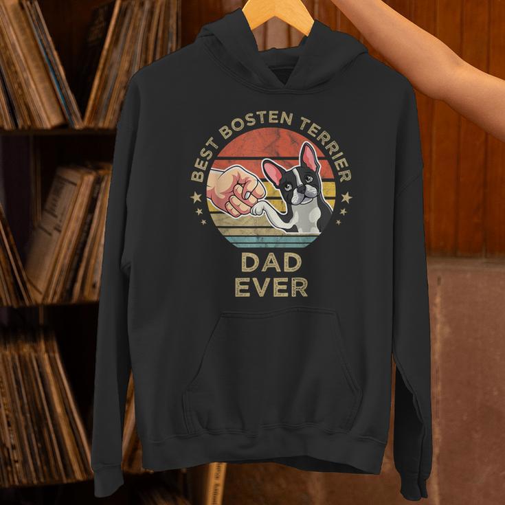 Vintage Best Boston Terrier Dad Ever Dog Father Father's Day Men Girls Kids Unisex Hoodie, Boston Terrier Dad Hoodies, gift for family, gift for coworker