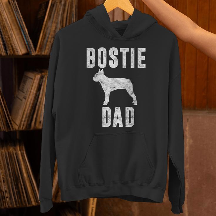 Vintage Boston Terrier Dad Dog Daddy Bostie Father Unisex Hoodie, Boston Terrier Dad Hoodies, gift for family, gift for coworker