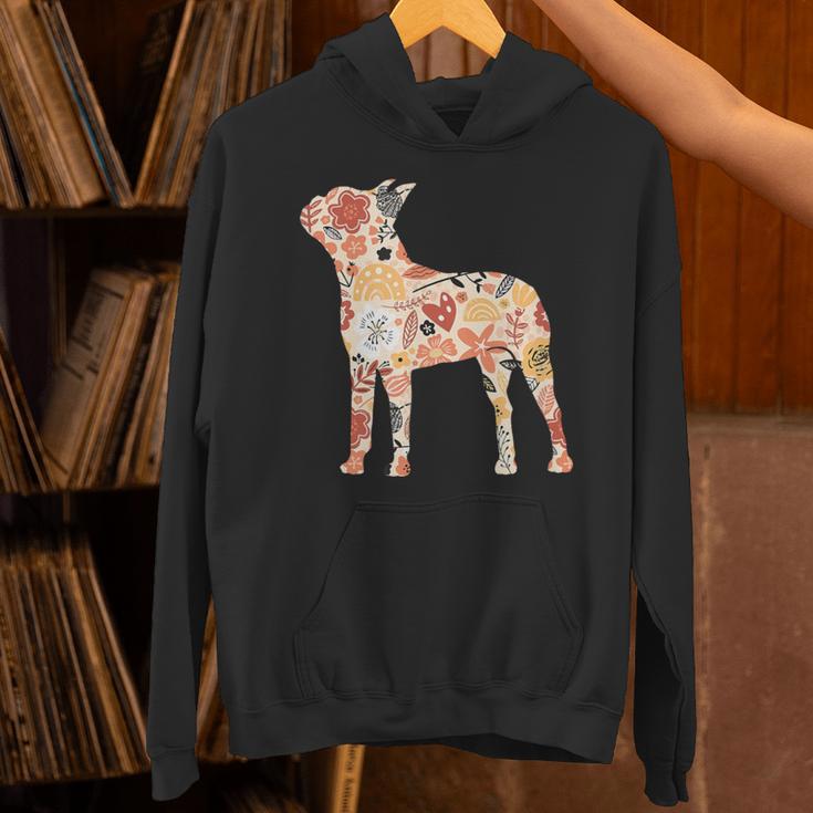 Vintage Floral Boston Terrier For Dog Lover Unisex Hoodie, gift for family, gift for coworker