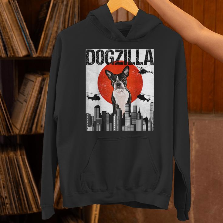 Vintage Japanese Dogzilla Boston Terrier Unisex Hoodie, gift for family, gift for coworker