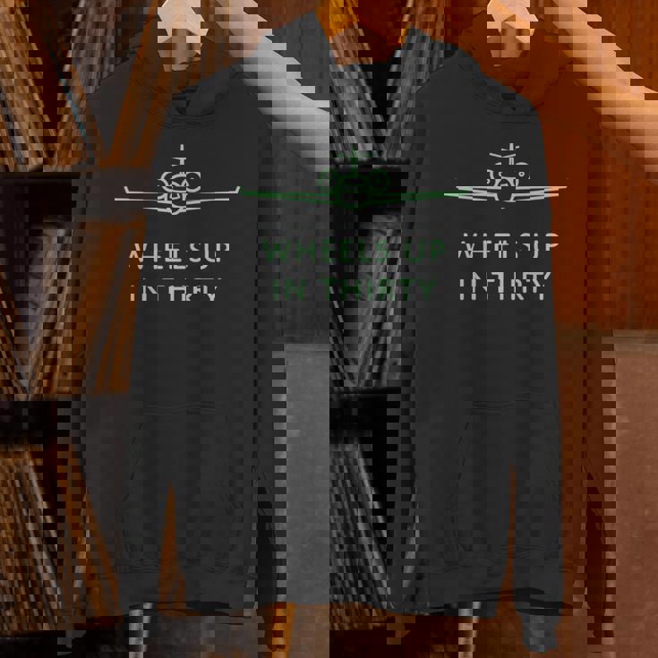 Wheels Up In Thirty プライベートジェット用語 長袖tシャツ パーカー