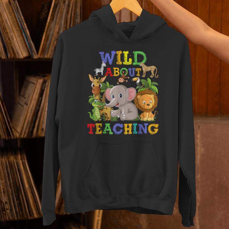 Wild About Teaching Safari Jungle School Teacher Unisex Hoodie, gift for family, gift for coworker