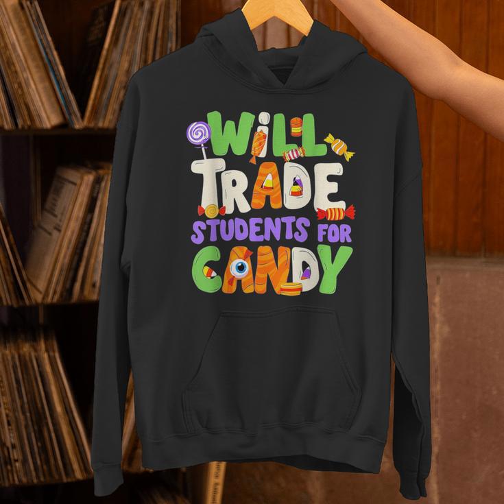 Will Trade Students For Candy Teacher Cute Halloween Costume Unisex Hoodie, gift for family, gift for coworker Will Trade Students For Candy Teacher Cute Halloween Costume Unisex Hoodie, gift for family, gift for coworker