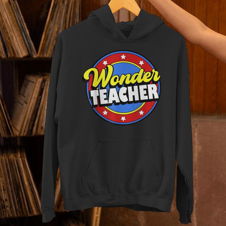 Wonder Teacher Super Woman Power Superhero Back To School Unisex Hoodie, Super Teacher Hoodies, gift for family, gift for coworker