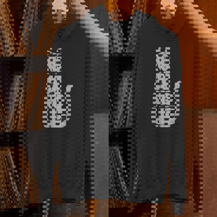 「No Cat No Life」 猫 シルエット パーカー