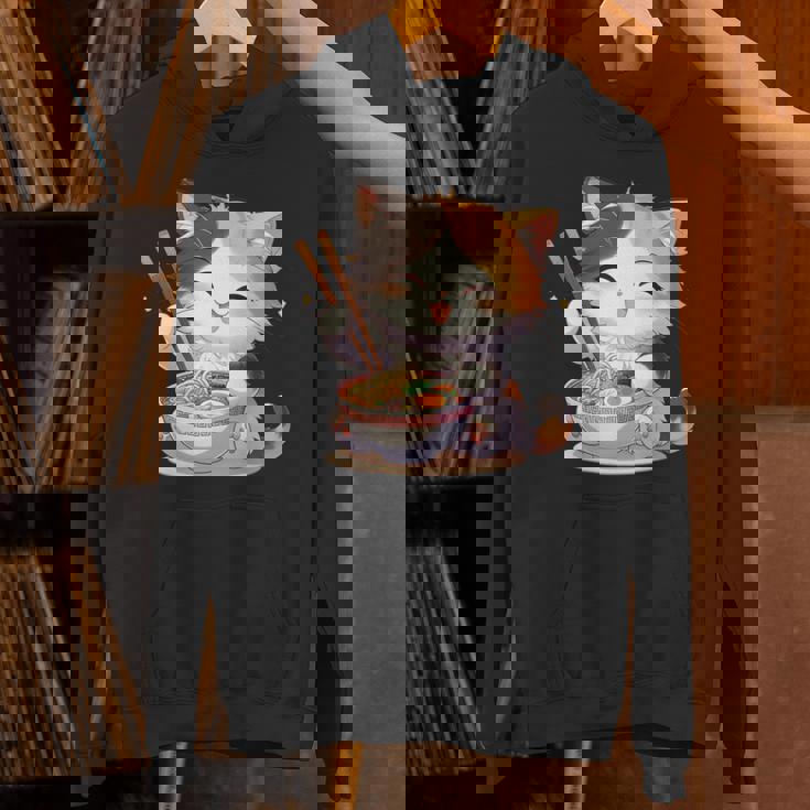 わがまま猫 ねこ ラーメン好き かわいい おもしろ マンガ 長袖tシャツ パーカー