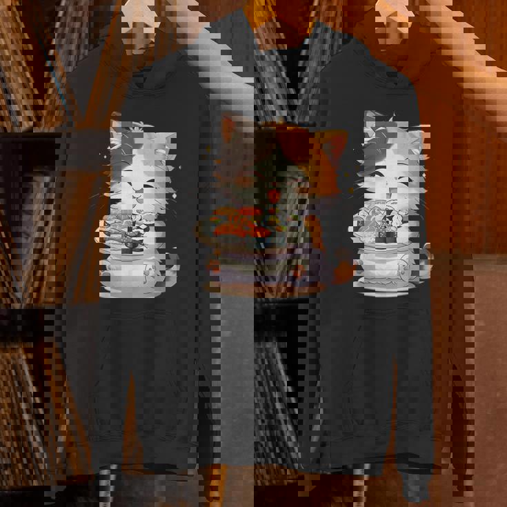 わがまま猫 寿司ねこ ラーメン好き かわいい おもしろ マンガ パーカー