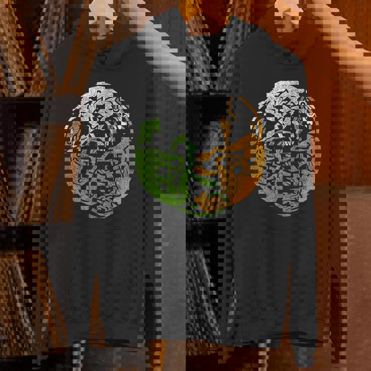 アイルランドデザイン ケルト犬＆旗トリコロールアイルランド パーカー