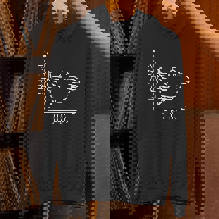 ウィトゲンシュタインのウサギのアヒル 前から後ろへの光のイリュージョン パーカー