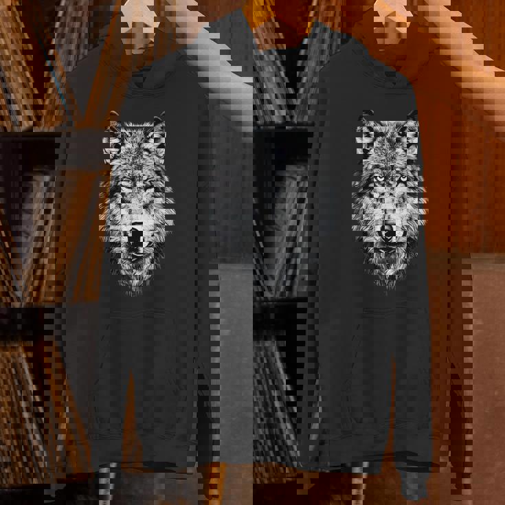 オオカミのモチーフ オオカミが大好き オオカミの群れ オオカミの犬 野生のオオカミ パーカー