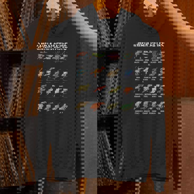 カンブリア紀の生き物チャート–先史時代の海洋生物アート パーカー