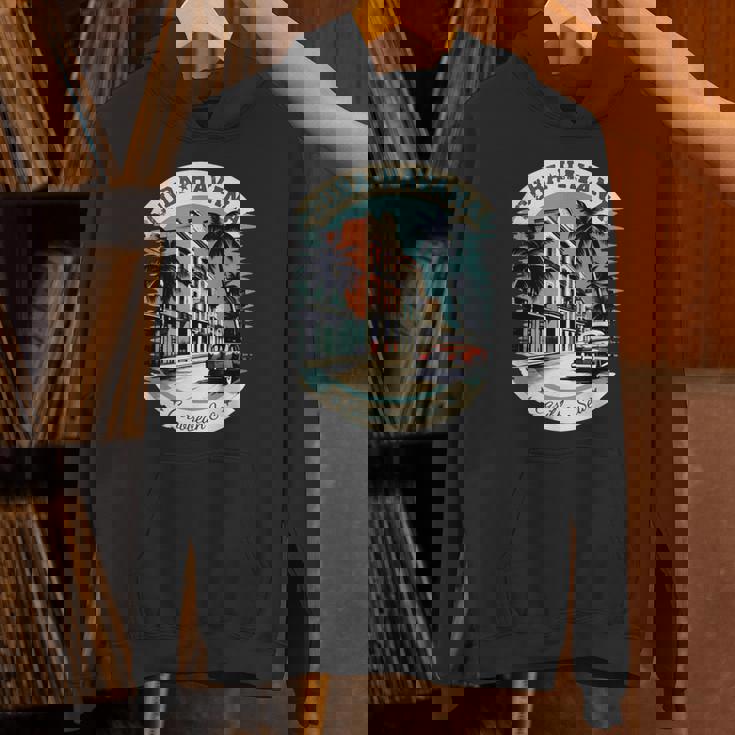 キューバ ハバナ レトロ 車 ヴィンテージ カリブ海のヤシの木 パーカー