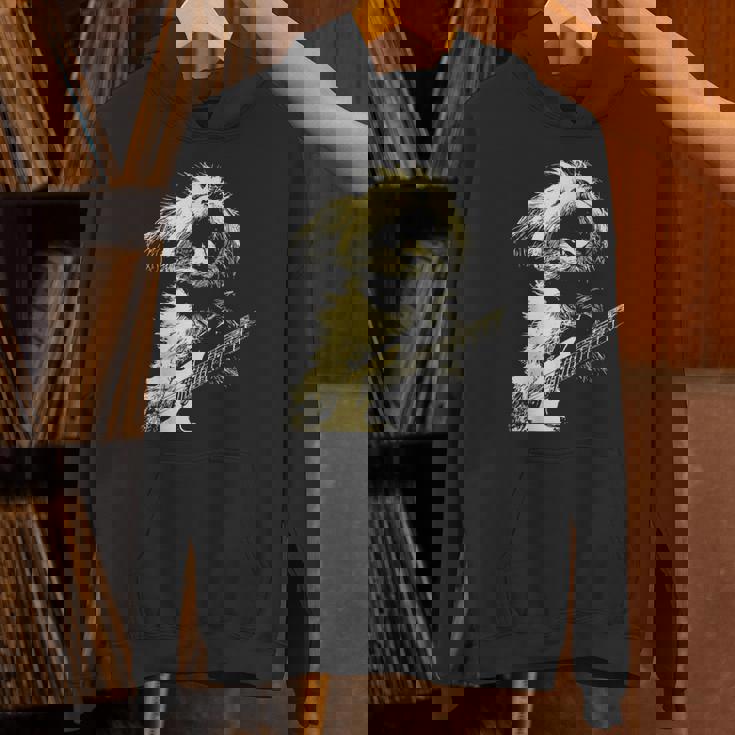 ギターロッカー ギタリスト 動物 パンク グランジ犬とマルチーズ パーカー