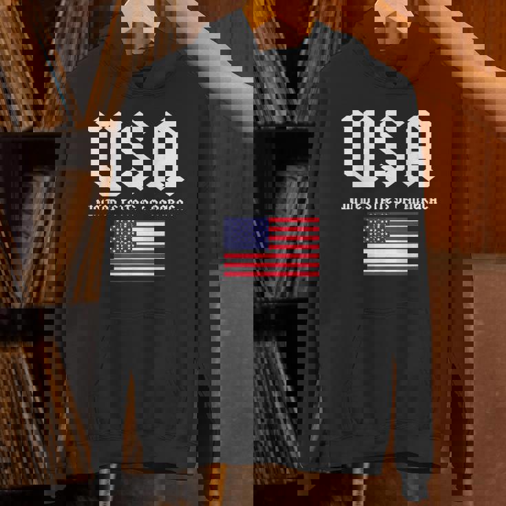 クールなアメリカ国旗グレートーンのイラストグラフィックデザイン。 パーカー