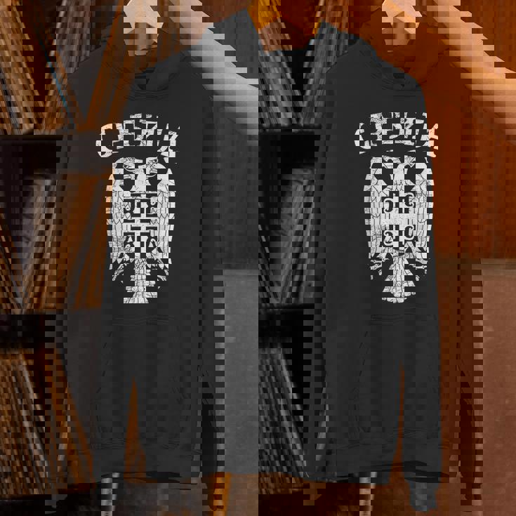 セルビア セルビア セルビア語 紋章 イーグル クロス 旗 キリル文字 パーカー