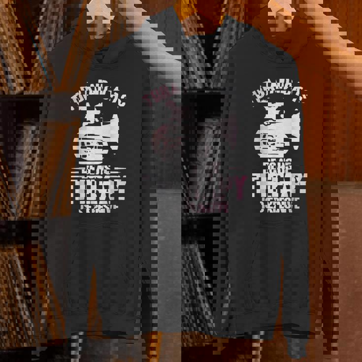 チューバ 水彩 チューバと猫 パーカー