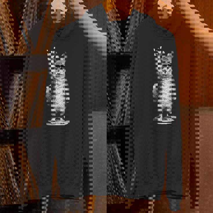 チンチラ ロックミュージック レトロ ヴィンテージ ペット愛好家 パーカー