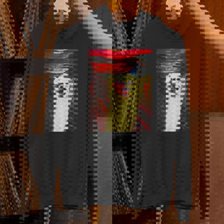 トイプードル 面白いtシャツ 犬 ムンクの叫び かわいい メンズ 子供 おもしろ 服 グッズ ネタ わんこ パーカー