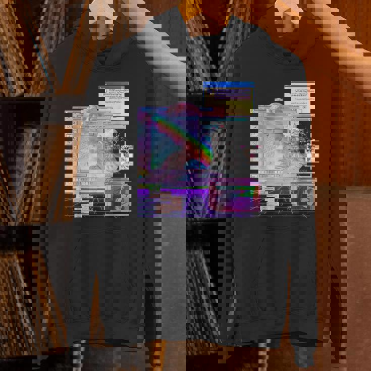 トリッピーサイバー美的ヴェイパーウェイヴインターネットクラシックアート パーカー