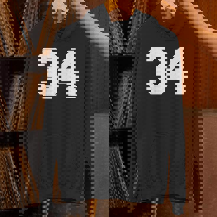 ナンバー34 スポーツジャージプレーヤー 34 ファン フロントプリント ヴァーシティ パーカー