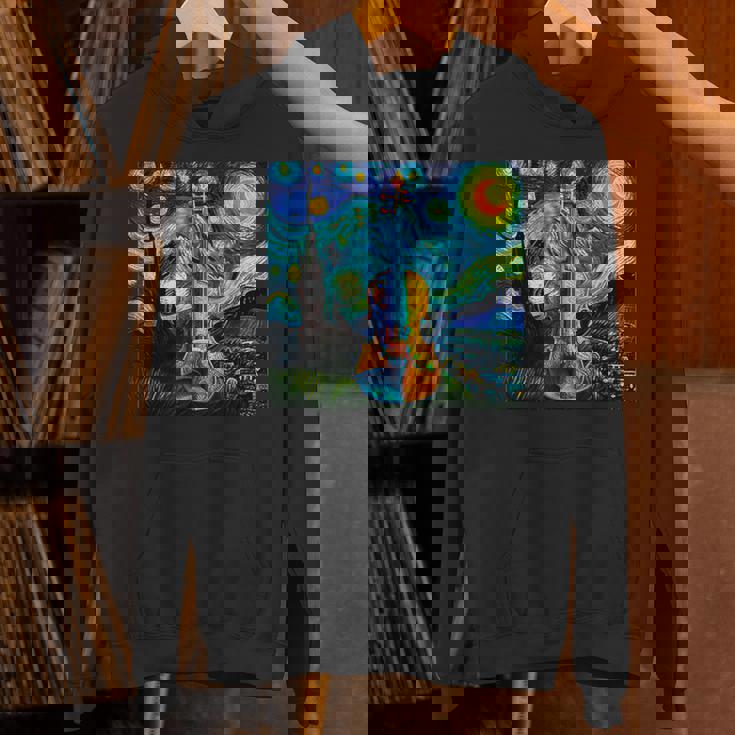 バイオリン 楽器 面白いtシャツ ゴッホ 星月夜 かわいい メンズ 子供 おもしろ 服 グッズ ネタ 音楽 パーカー