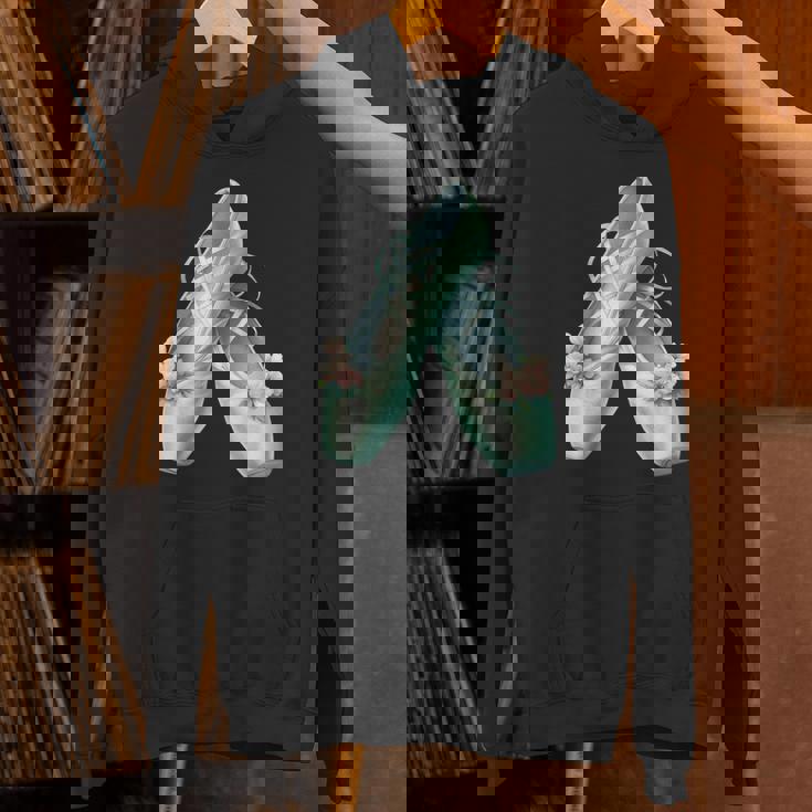 バレリーナガール ミントグリーン ダンス バレエ水彩画 パーカー