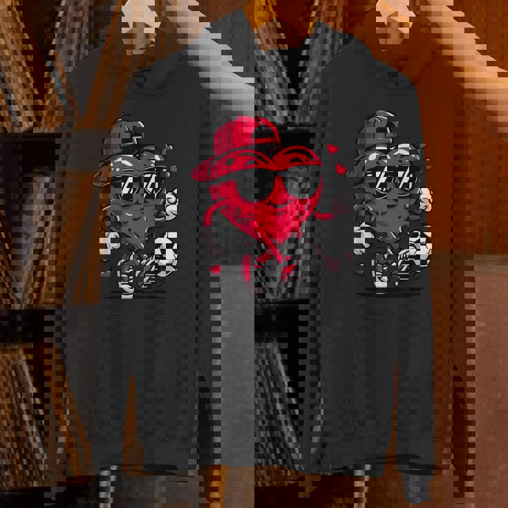 バレンタイン サッカー ハート ドリップ スポーツ 愛 バレンタインデー 男の子 パーカー