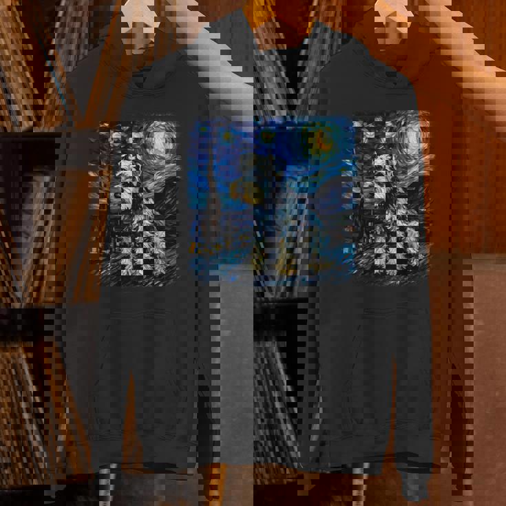 バン・ゴッホ 星月夜ミニチュア・シュナウザー 長袖tシャツ パーカー