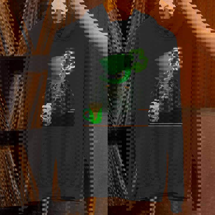 ブラックラボシャツ シャムロック アイリッシュドッグ 絵 聖パトリックス パーカー