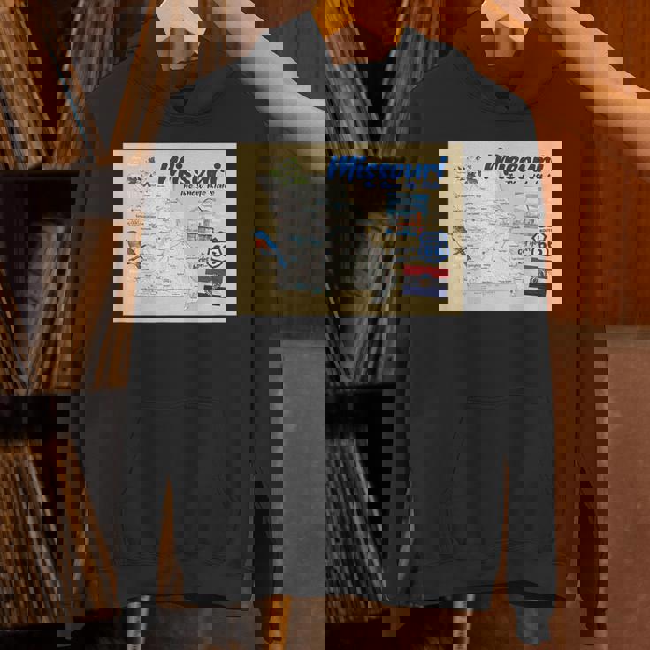 ミズーリ州、マップフラッグアーチブルーバードフラワーランドマーク パーカー