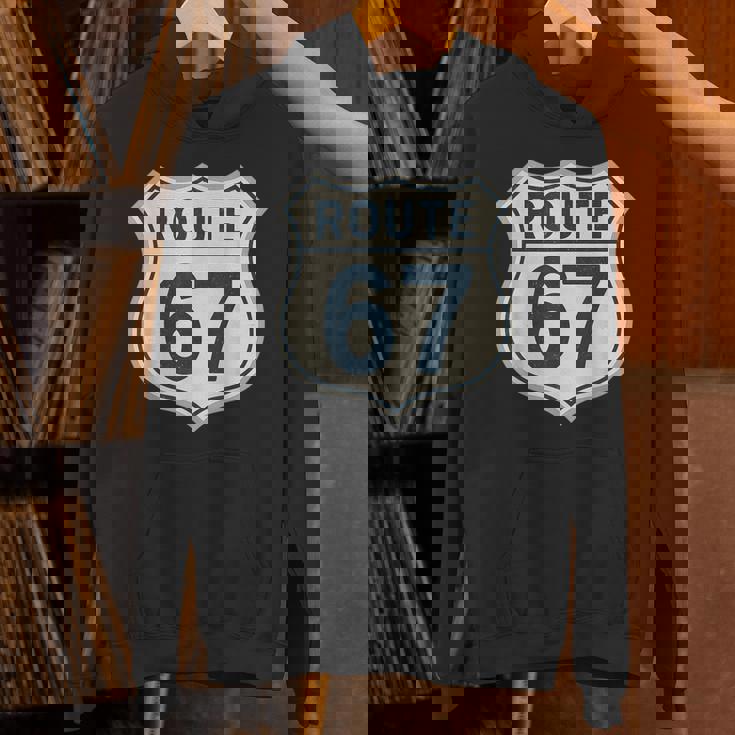 レトロ ルート 67 ハイウェイ サイン ヴィンテージ ロード ノスタルジア パーカー