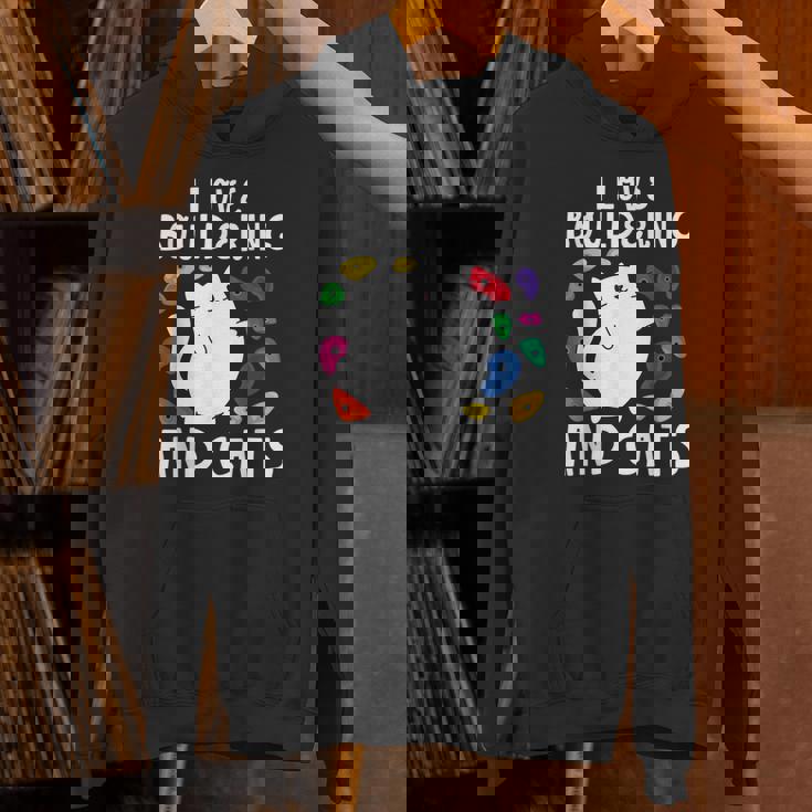 ロッククライミングホールズ クライマー キュート I Love ボルダリングと猫 パーカー