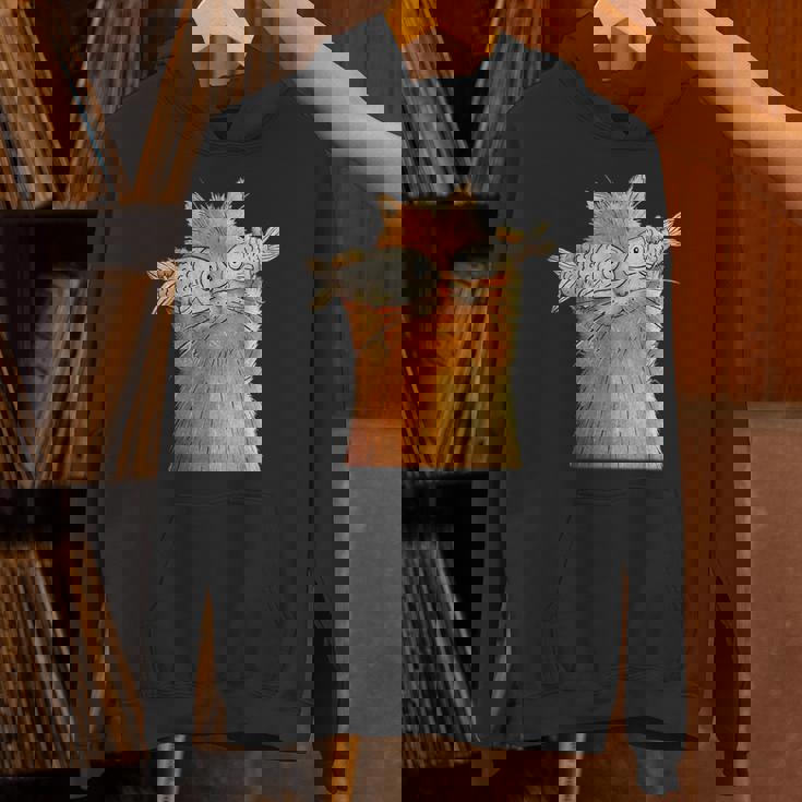 ヴィンテージ かわいい 面白い 猫 2匹の魚が目についた 恋人 気まぐれな パーカー