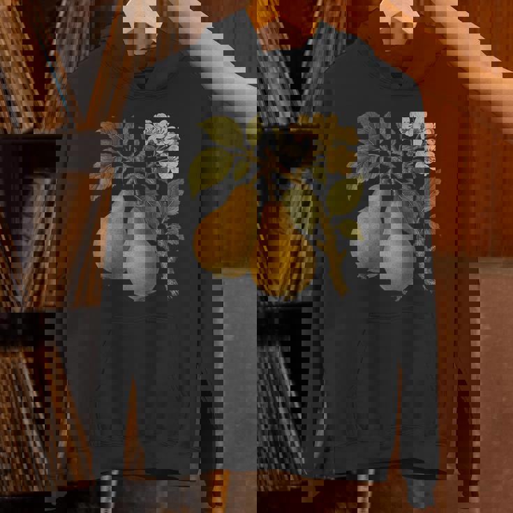 ヴィンテージボタニカル梨アートプリント パーカー