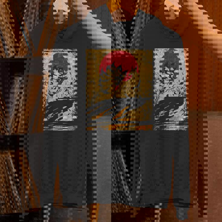 九尾の狐 日本のレトロアート 長袖tシャツ パーカー