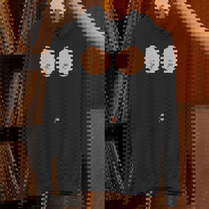 乳首おへそボタン おっぱい 面白いコスチューム パーカー