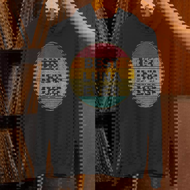 名前入り Luna I Love Luna レトロ ビンテージスタイル パーカー