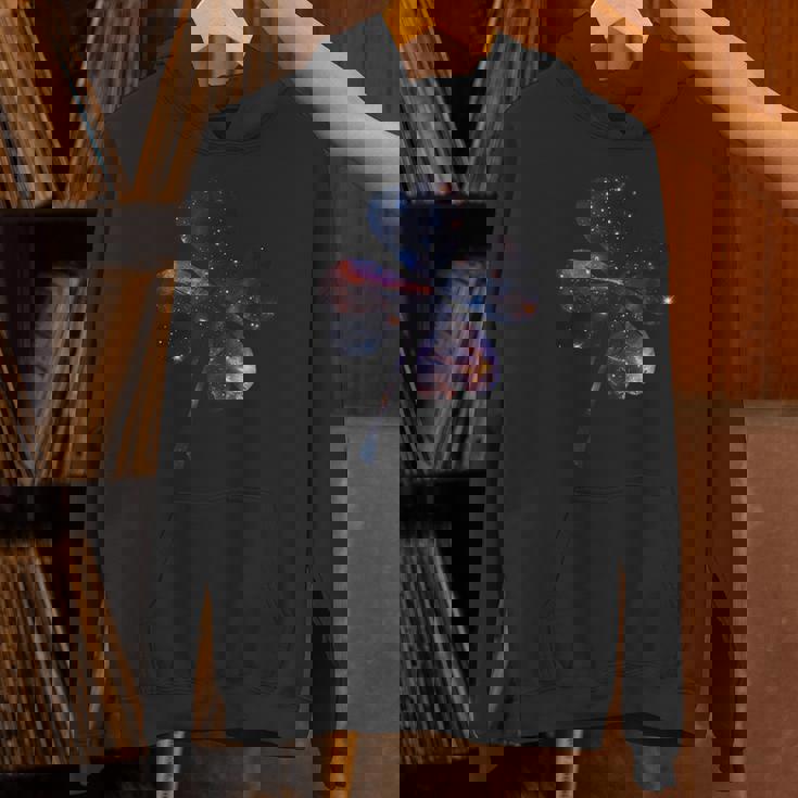 四つ葉のクローバーのシルエット 宇宙 美的 ギャラクシー パーカー