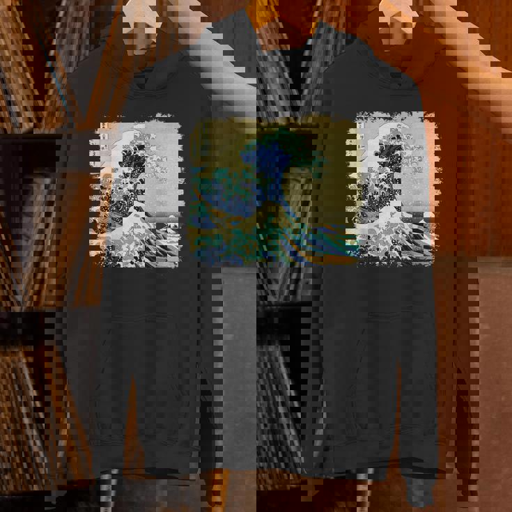 大波 北斎 名画 レトロ パーカー