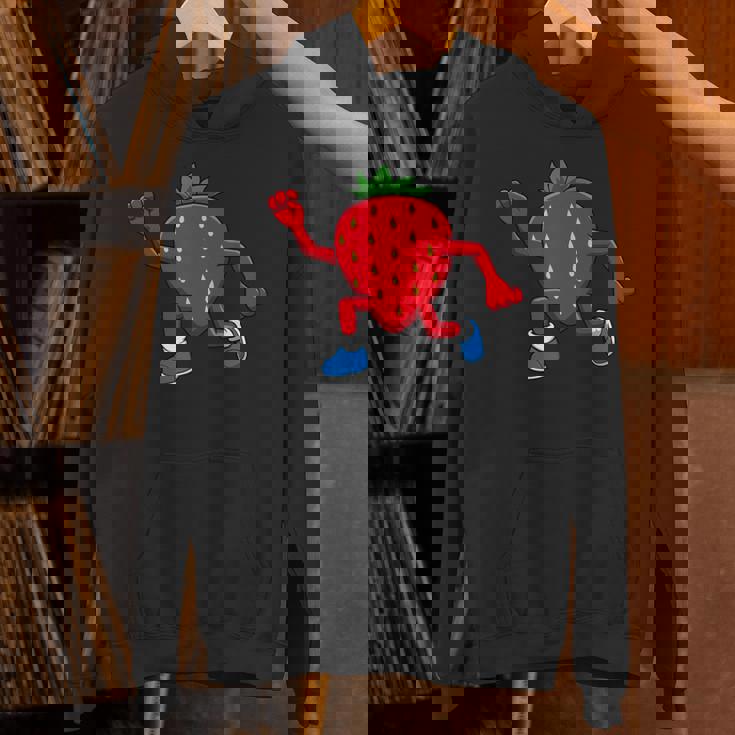 皮肉なイチゴランニングマラソン趣味のランナー パーカー