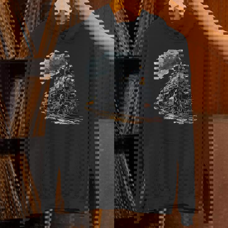蒸気機関車 鉄道 機関車 ギフト 蒸気機関車 長袖tシャツ パーカー