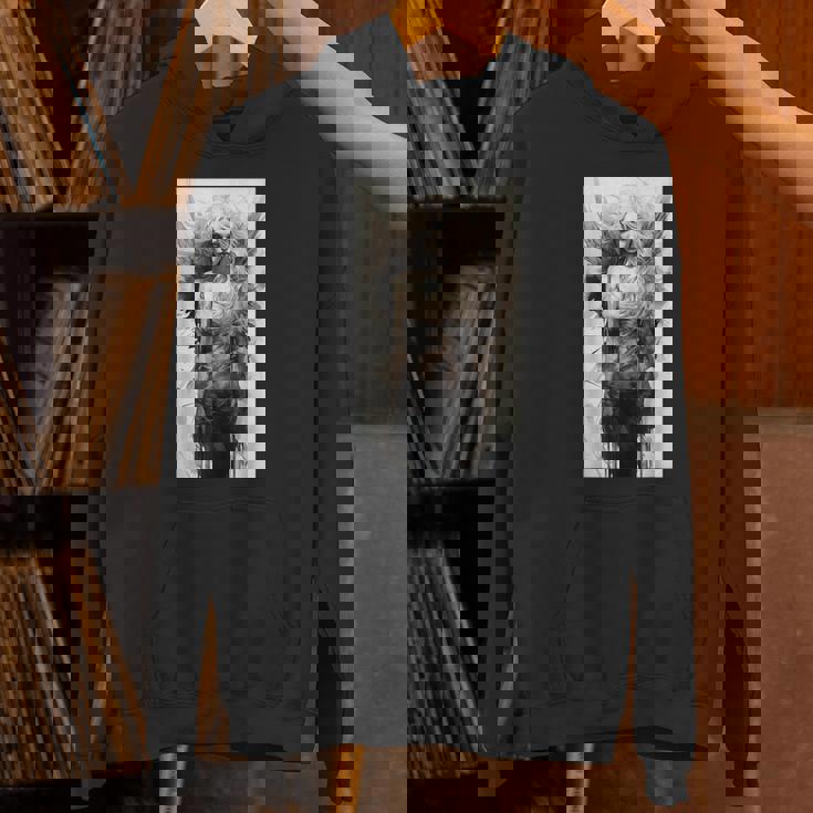 黒と白の天使 クラシックヴィンテージアート パーカー