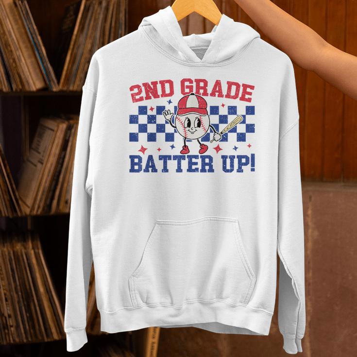 2nd Grade Batter Up Back To School Baseball Teacher Kids Unisex Hoodie, 2nd Grade Teacher Hoodies, gift for family, gift for coworker