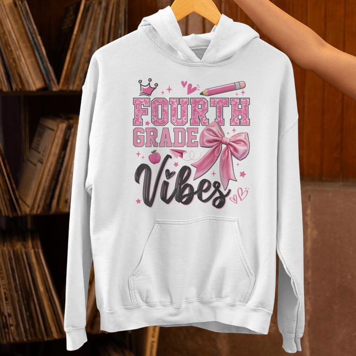 4th Fourth Grade Vibes Back To School Coquette Teacher Girl Unisex Hoodie, 4th Grade Teacher Hoodies, gift for family, gift for coworker