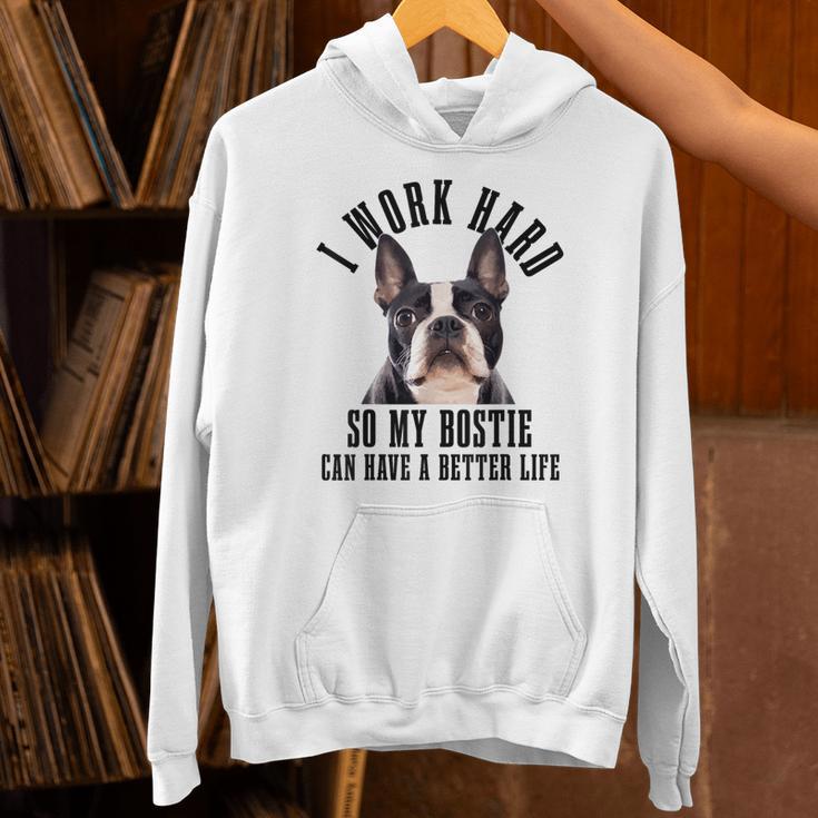 Bostie Mama Dog Dad Boston Terrier For Men Women Unisex Hoodie, Boston Terrier Dad Hoodies, gift for family, gift for coworker
