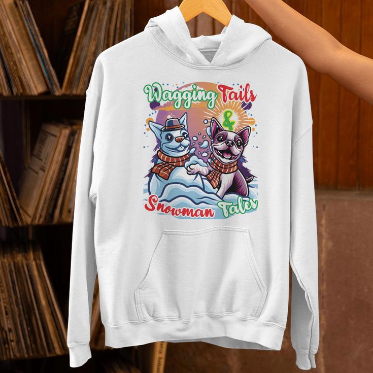 Boston Terrier Dog Christmas Snowman Winter Snow Unisex Hoodie, Boston Terrier Christmas Hoodies, gift for family, gift for coworker