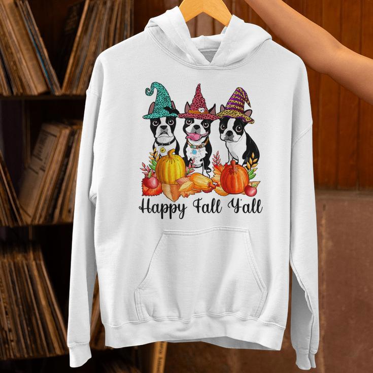 Boston Terrier Dog Lover Fall Ya'Ll Halloween Costume Men Women Unisex Hoodie, Boston Terrier Halloween Hoodies, gift for family, gift for coworker